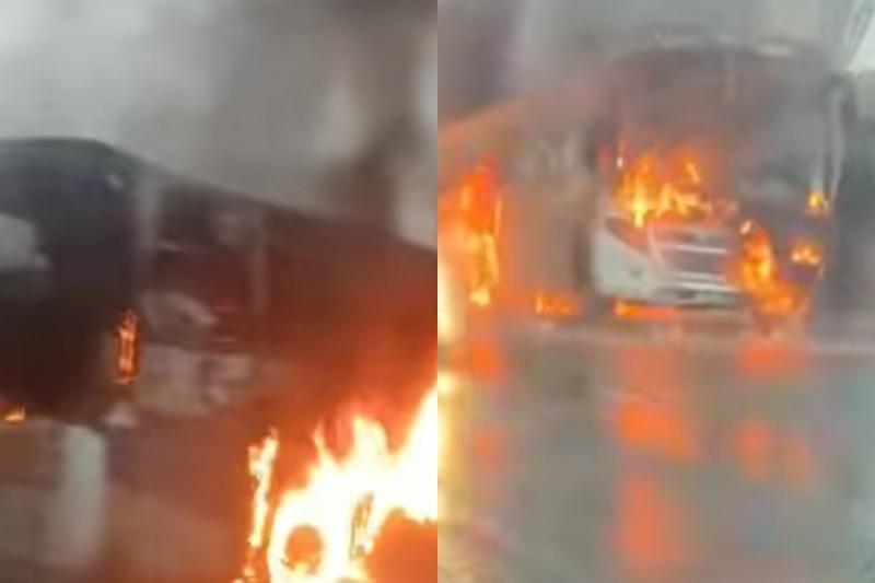 Guardian Angel bus burts into flames along the Naiorbi-Nakuru highway.